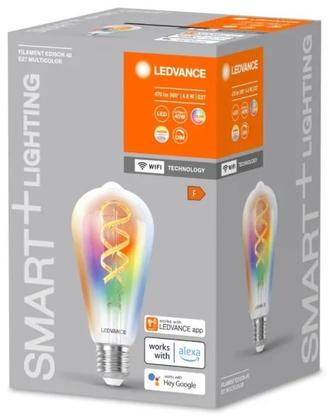 Lampadina LED RGBW dimmerabile SMART+ E27/4,8W/230V 2700-6500K Wi-Fi - Ledvance