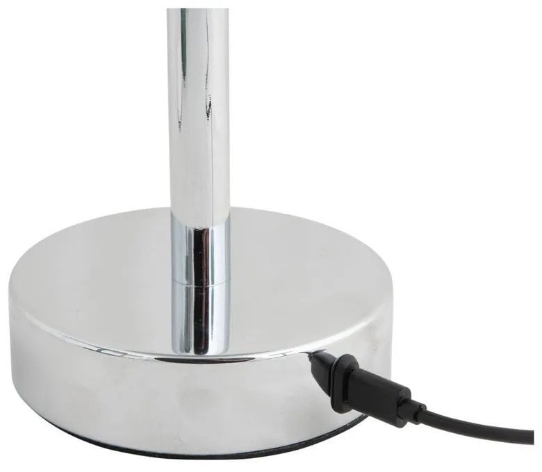 Lampada da tavolo a LED in argento con paralume in metallo (altezza 24,5 cm) James - Leitmotiv