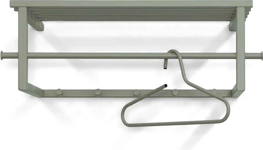 Attaccapanni da parete verde polveroso in metallo con scaffale 76 cm Marco – Spinder Design