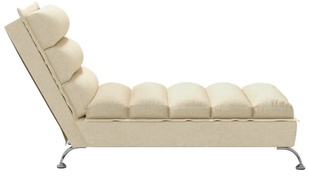 Chaise longue con cuscini crema in tessuto