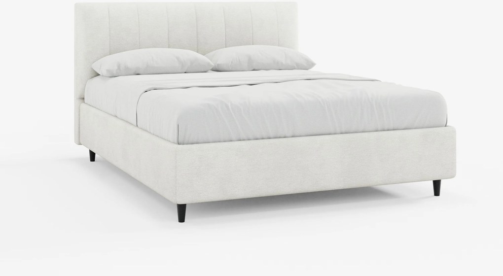 ONYX letto imbottito con vano contenitore e testiera verticale in tessuto certificato Oeko-Tex®