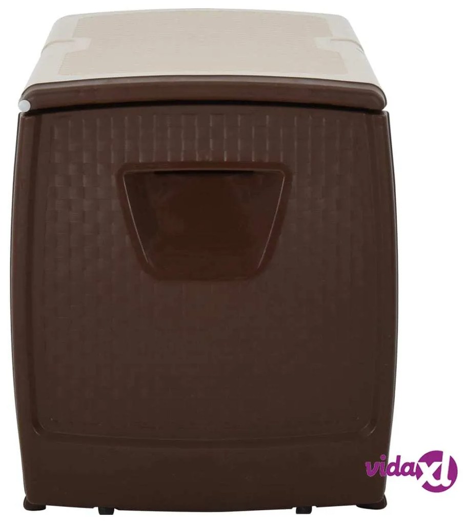 vidaXL Baule Beige e Marrone 122x56x63 cm
