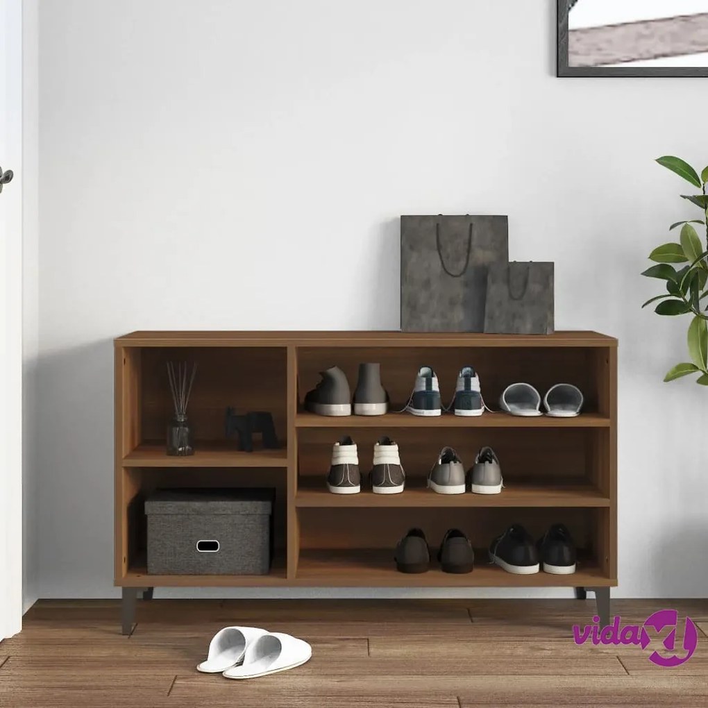 vidaXL Scarpiera Rovere Marrone 102x36x60 cm in Legno Multistrato