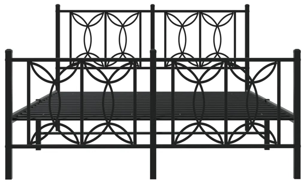 Giroletto con testiera e pediera metallo nero 135x190 cm