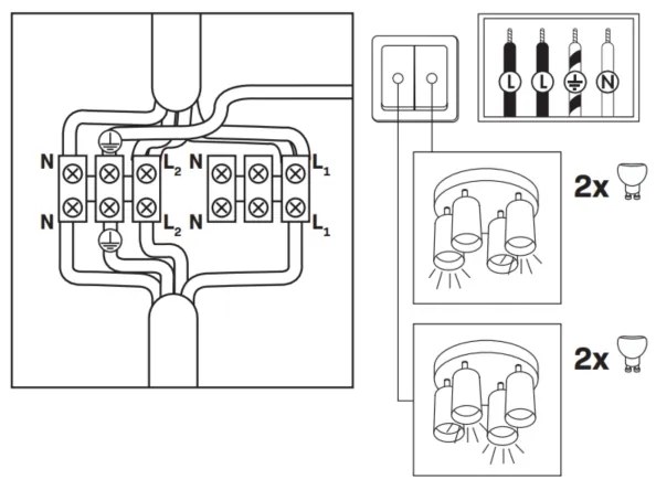 Faretto da bagno dimmerabile LED RGBW TURYN 4xGU10/6,5W/230V IP44 nero
