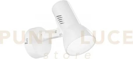 Spot carrera bianco 1 luce attacco e27 18,8x8cm in metallo orientabile