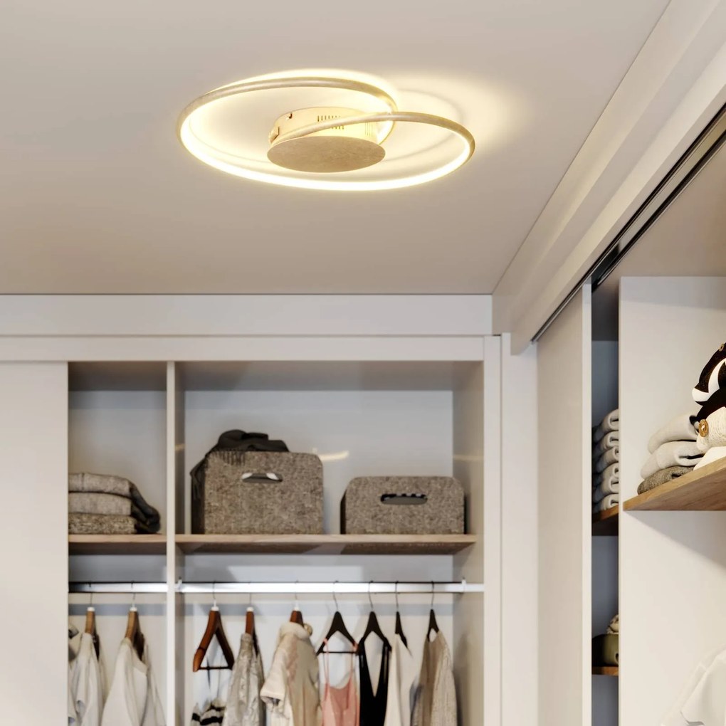 Lindby plafoniera LED Joline, Ø 45 cm, color oro, metallo