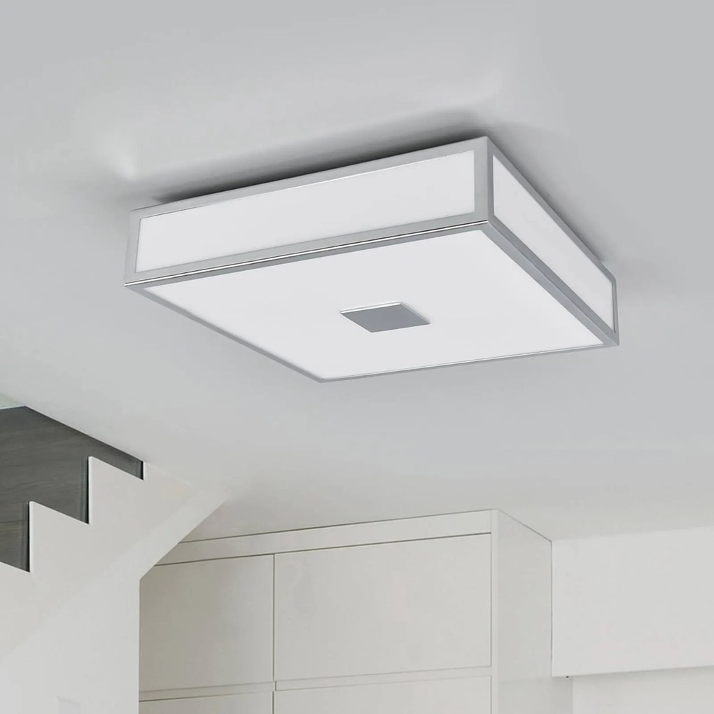 Plafoniera Eniola Lindby, dimmerabile, Cromo / Argento, Bagno, Plastica, Moderno, Plafoniera