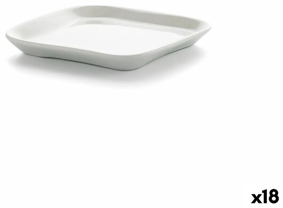 Vassoio per aperitivi Ariane Alaska Quadrato Mini Ceramica Bianco (11,4 x 11,4 cm) (18 Unità)