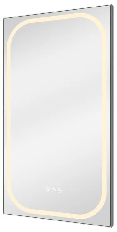 Specchio con illuminazione integrata bagno rettangolare SENSEA L 45 x H 80 x P 3 cm grigio / argento