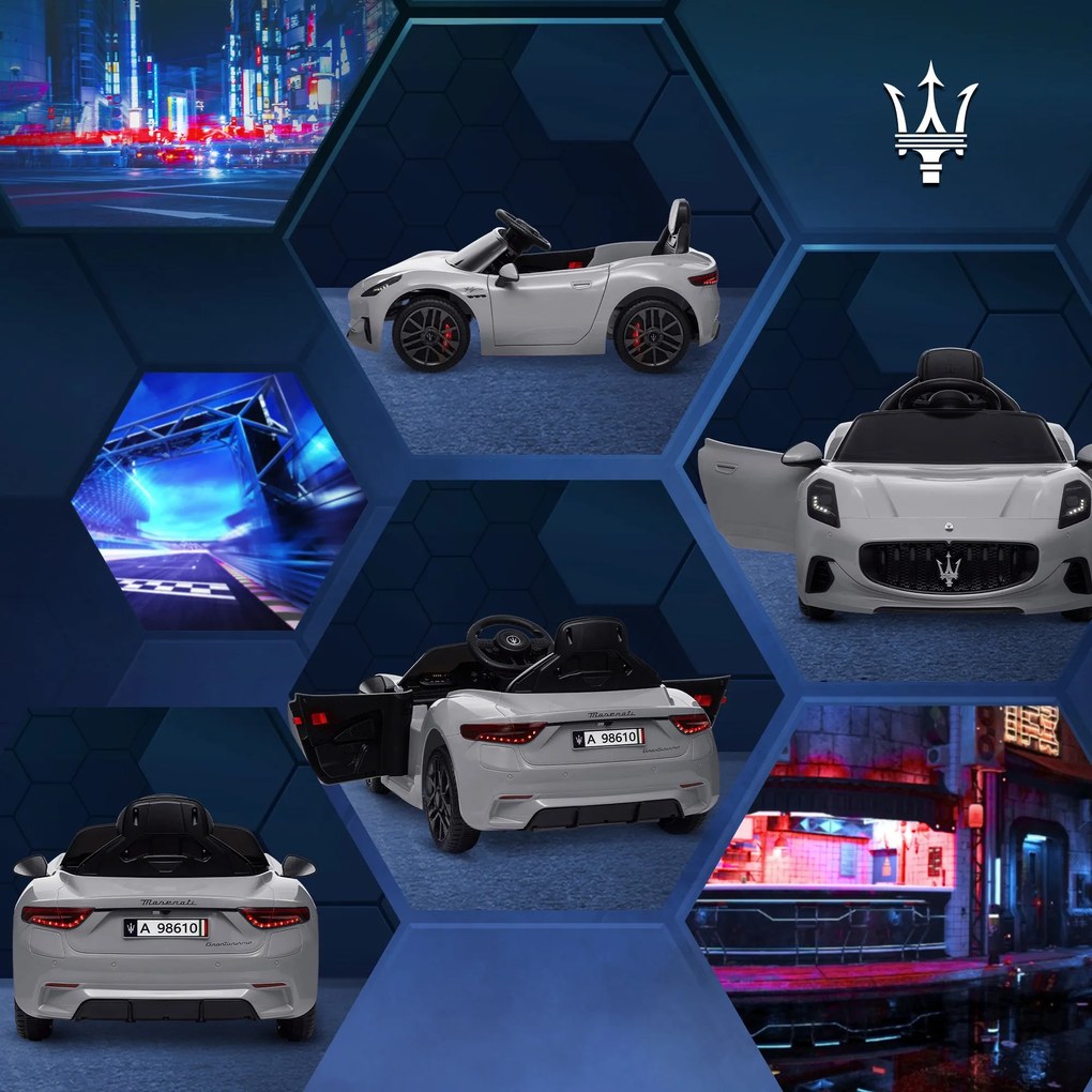 Macchina Elettrica per Bambini con Licenza Maserati Gran Turismo Folgore 12V Grigio...
