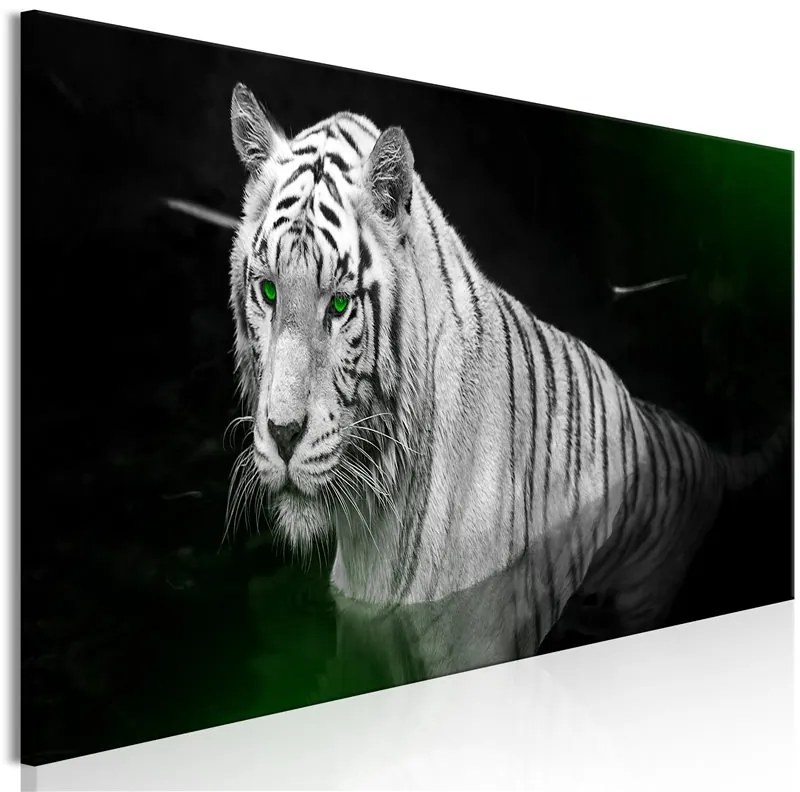 Quadro Shining Tiger (1 Part) Green Narrow  Colore Verde, Dimensioni e Misure 120x40