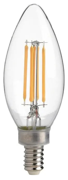 Lampada LED E14 6W a Filamento 150lm/W, No Flickering - C35 Colore  Bianco Naturale 4.000K