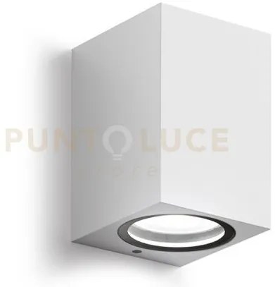 Ges910- applique bianco 1 luce attacco gu10 ip44 6,8x10cm quadrato