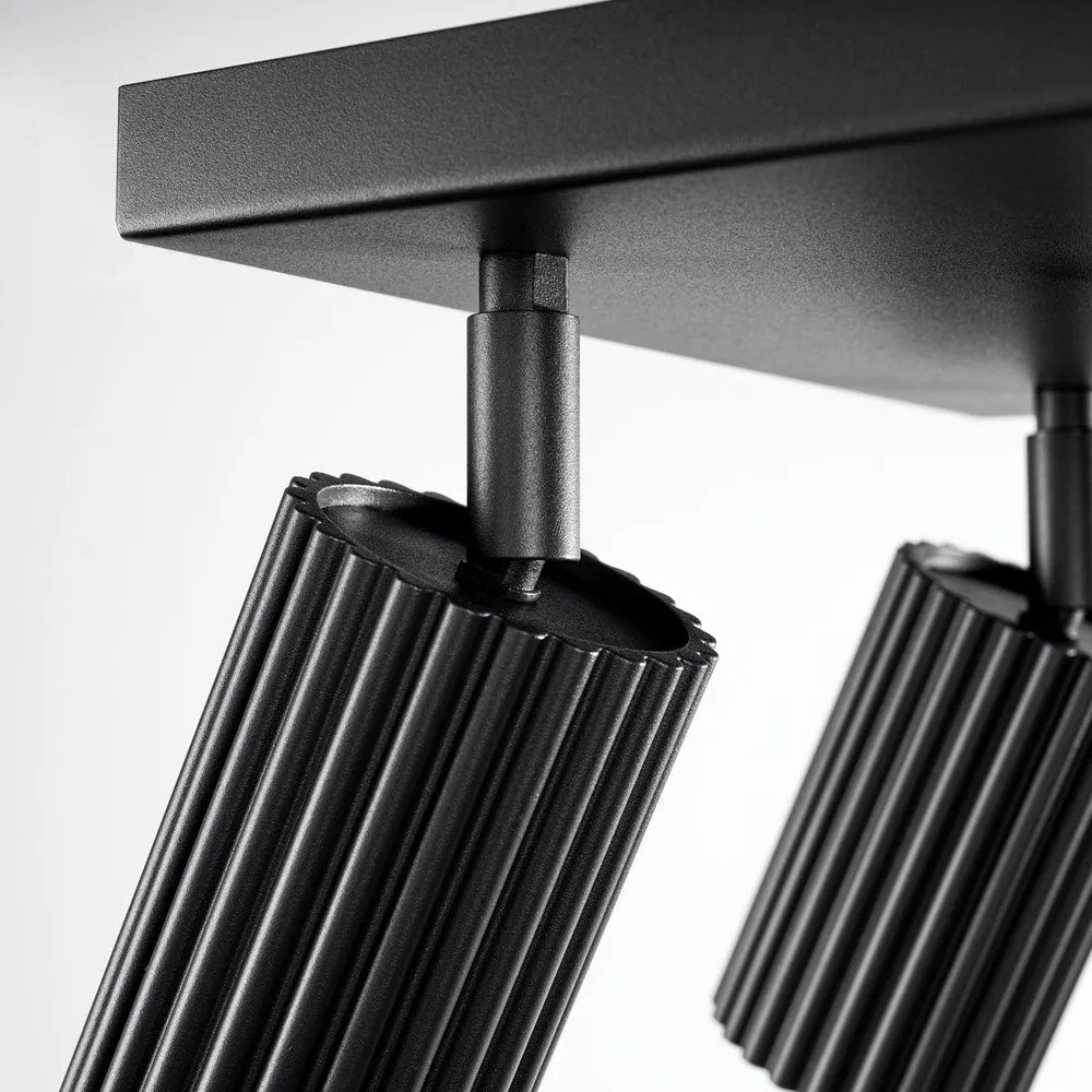 Faretto nero in metallo ø 6,5 cm Gleam – Sollux