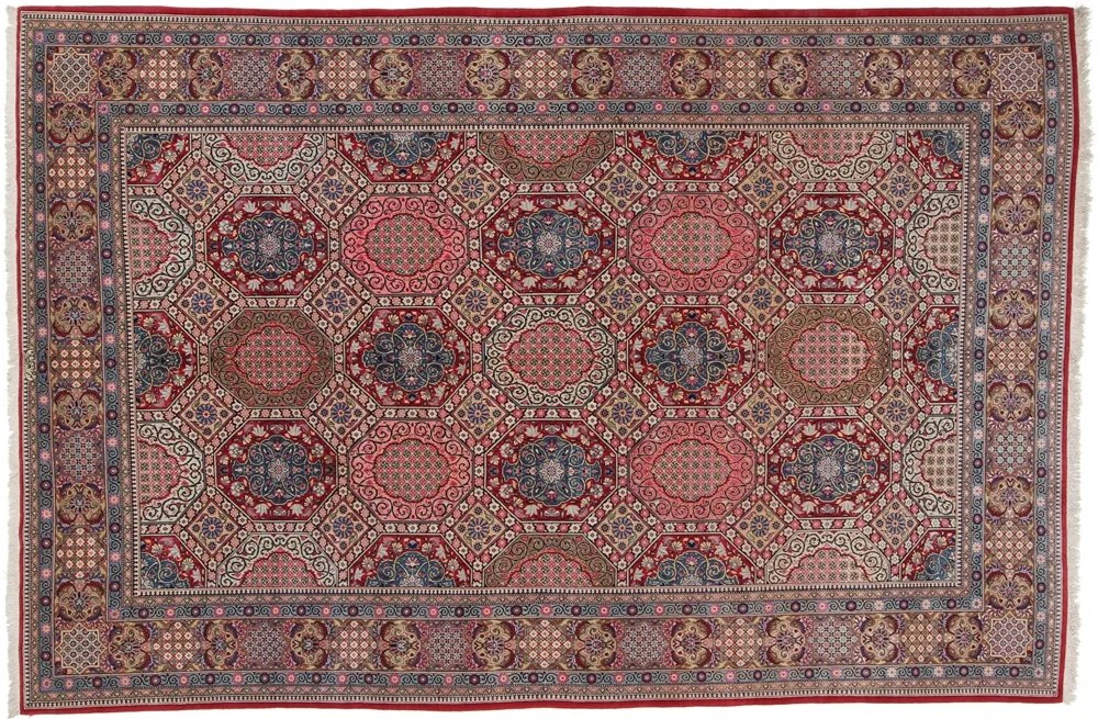Kashan Tappeto 210 x 320 Rosa (Iran) Annodato A Mano