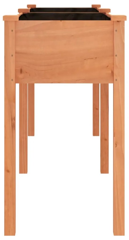 Fioriera con Fodera Marrone 161x45x76cm Legno Massello di Abete