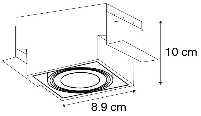 Set di 12 faretti a incasso bianchi GU10 orientabili senza cornice - Oneon