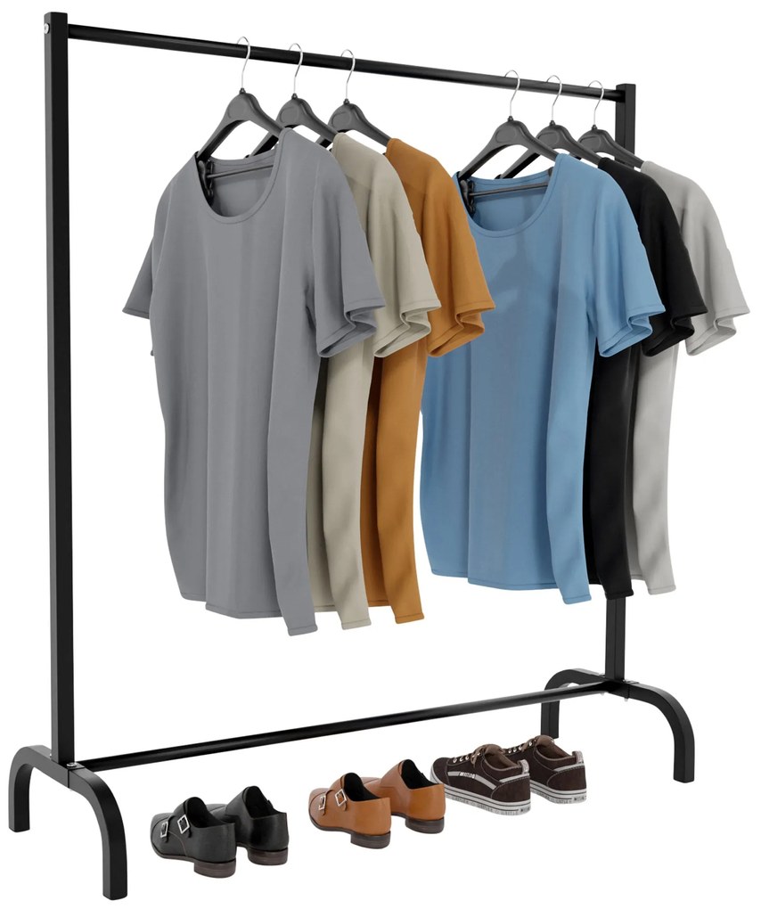 Appendiabiti Moderno Kleiderständer Lara - Design Contemporary E Resistente / Schwarz / 120x38x120 C