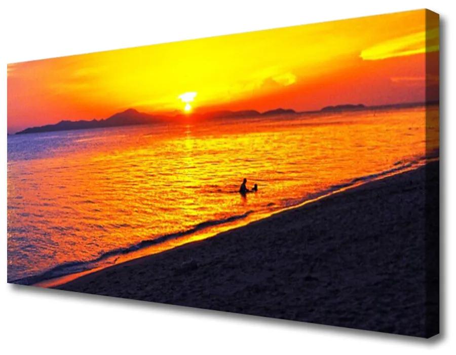 Quadro su tela Mare, sole, paesaggio da spiaggia 100x50 cm