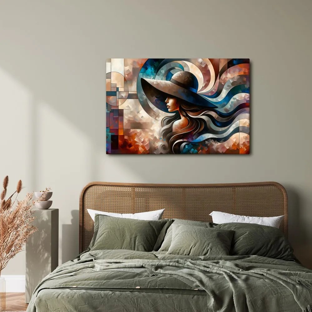 Quadro su tela – Donna elegante in stile colorato