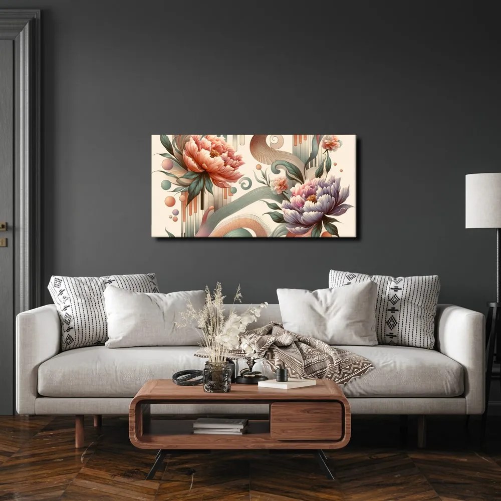 Quadro su tela – Fiori rosa e viola
