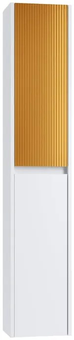 Colonna per mobile bagno Niwa 2 ante P 27 x L 30 x H 160 cm laccato opaco bianco con vetro senape