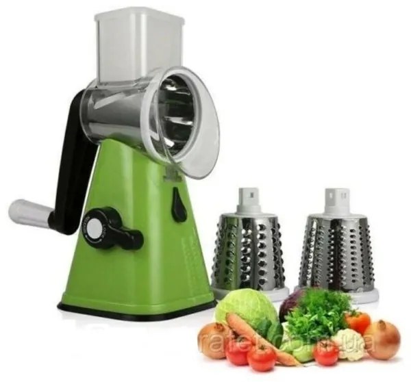 Trade Shop - Taglia Verdure Manuale Taglia Trita Grattugia Verdure Frutta 3 Lame Tritatutto