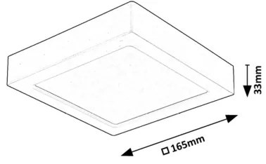 Rabalux 71202 - Plafoniera LED SHAUN LED/15W/230V 16x16 cm nero