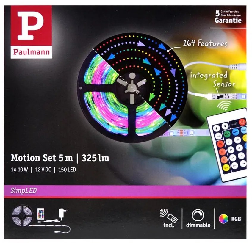Paulmann 70513 - Striscia LED RGB/10W dimmerabile SIMPLED 5m 230V + TC