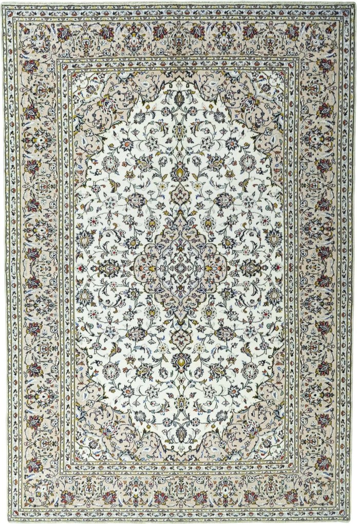 Kashan Tappeto 200 x 300 Beige (Iran) Annodato A Mano
