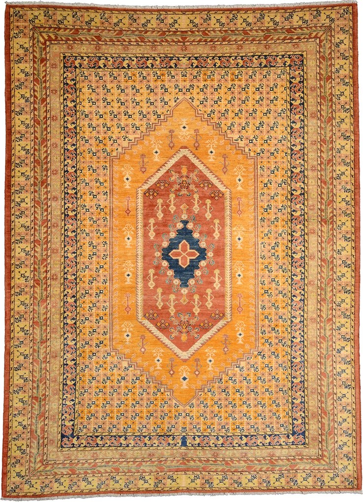 Kazak Tappeto 330x240 Beige (Pakistan) Annodato A Mano