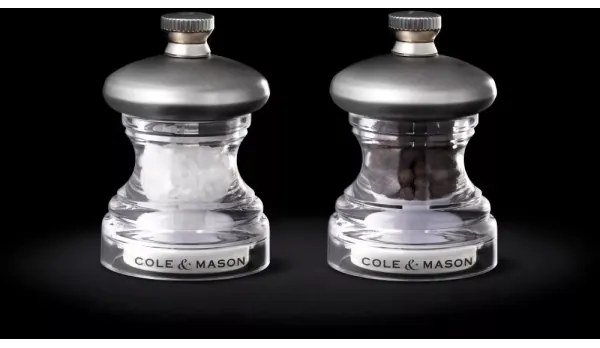 Cole&Mason - Set di macinini per sale e pepe BUTTON 2 pezzi 6,5 cm
