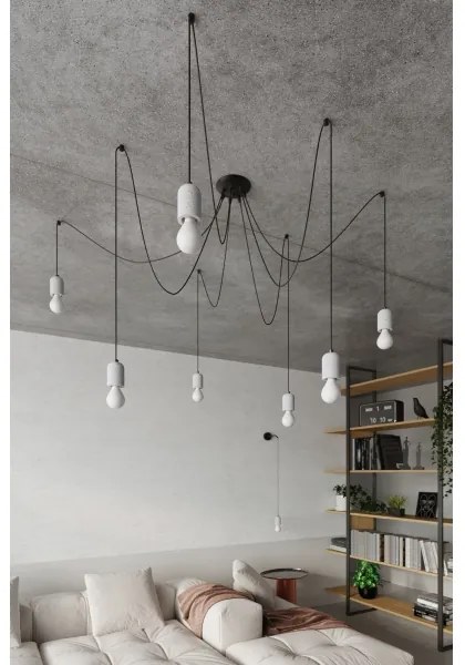 Sollux SL.1161 - Lampadario a sospensione con filo NESO 5xE27/15W/230V ragno calcestruzzo