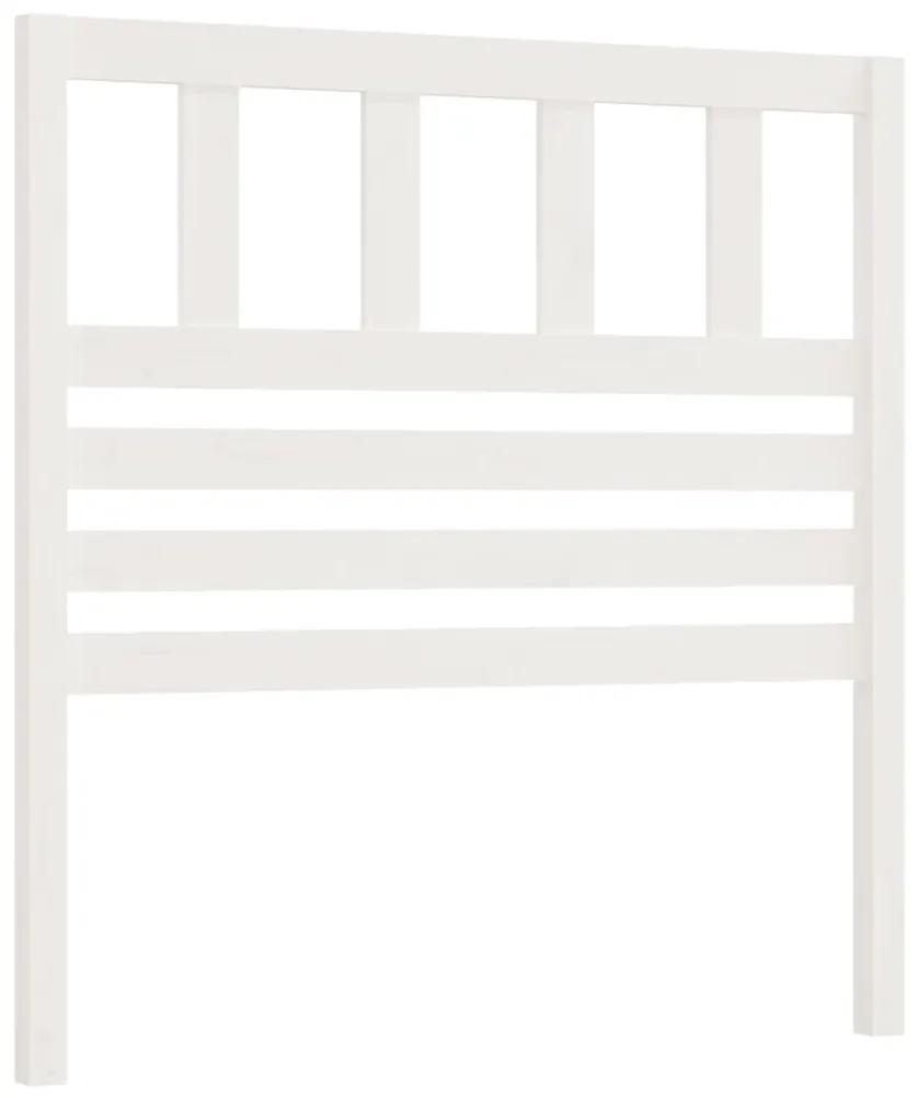 Testiera per letto bianca 81x4x100 cm in legno massello di pino