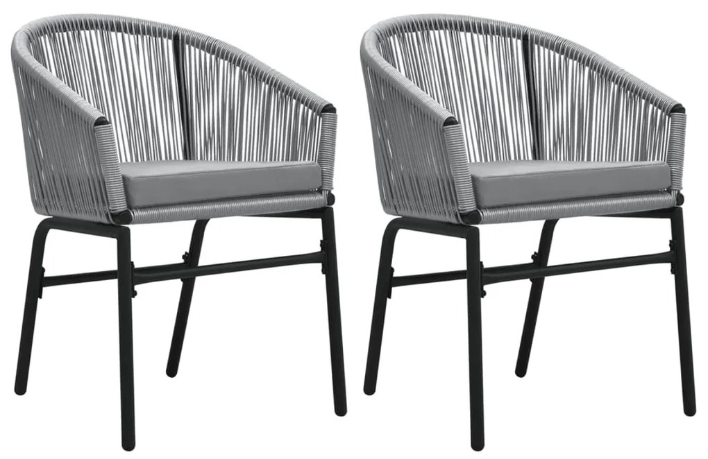 Set mobili da pranzo per giardino 3 pz grigio