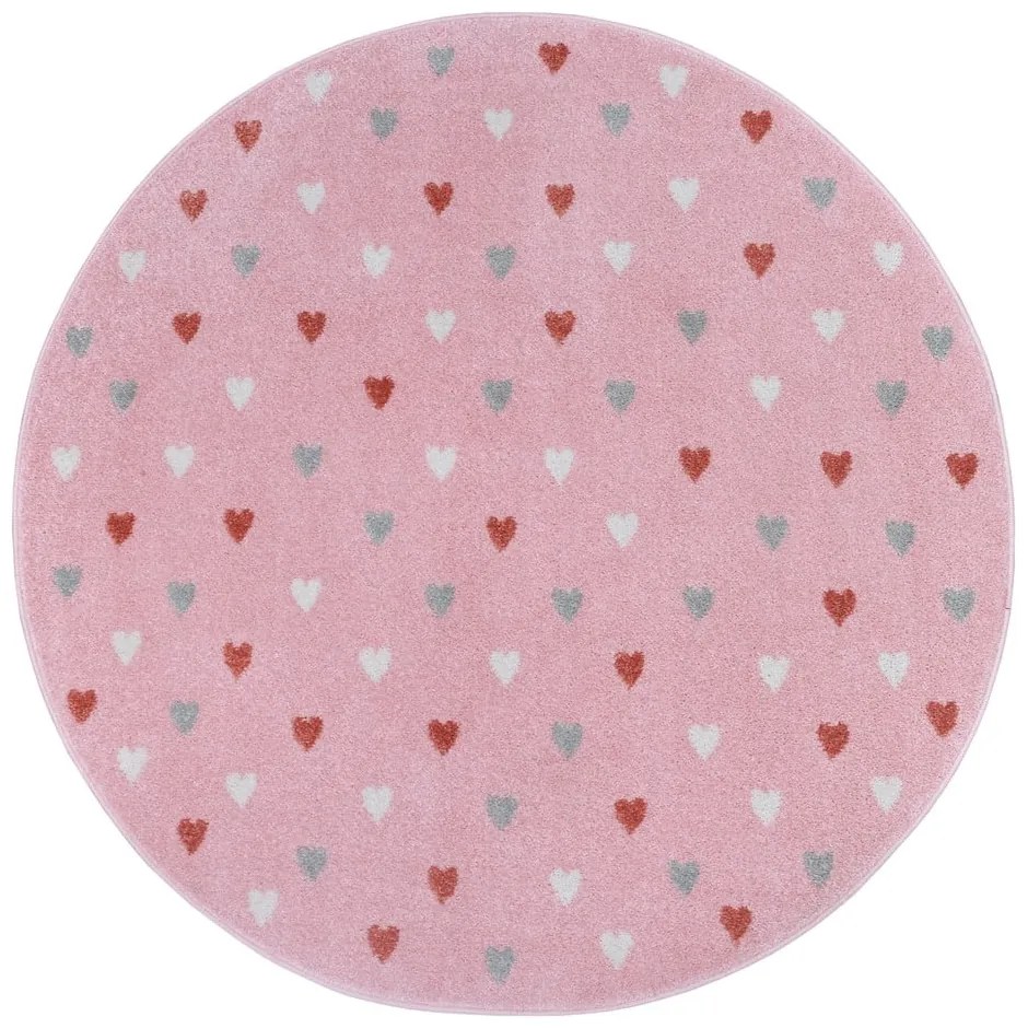 Tappeto rosa per bambini ø 140 cm Little Hearts - Hanse Home