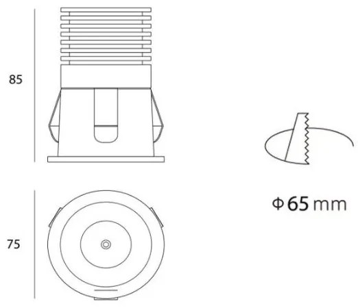 LED2 - Lampada LED da incasso da bagno RAY LED/10W/230V nero IP44