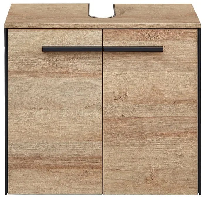 Mobile da lavabo di colore naturale con effetto rovere da appendere 53x60 cm Quickset 395 – Pelipal