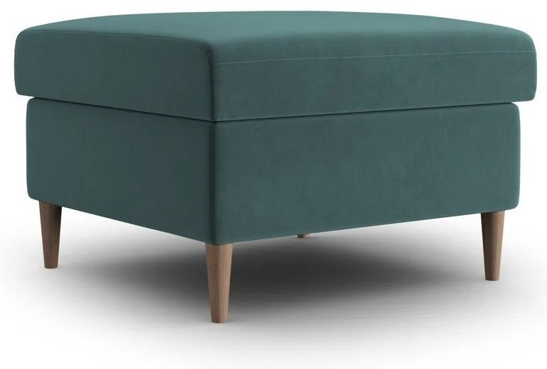 Poggiapiedi color petrolio con rivestimento in velluto Kyoto – Cosmopolitan Design