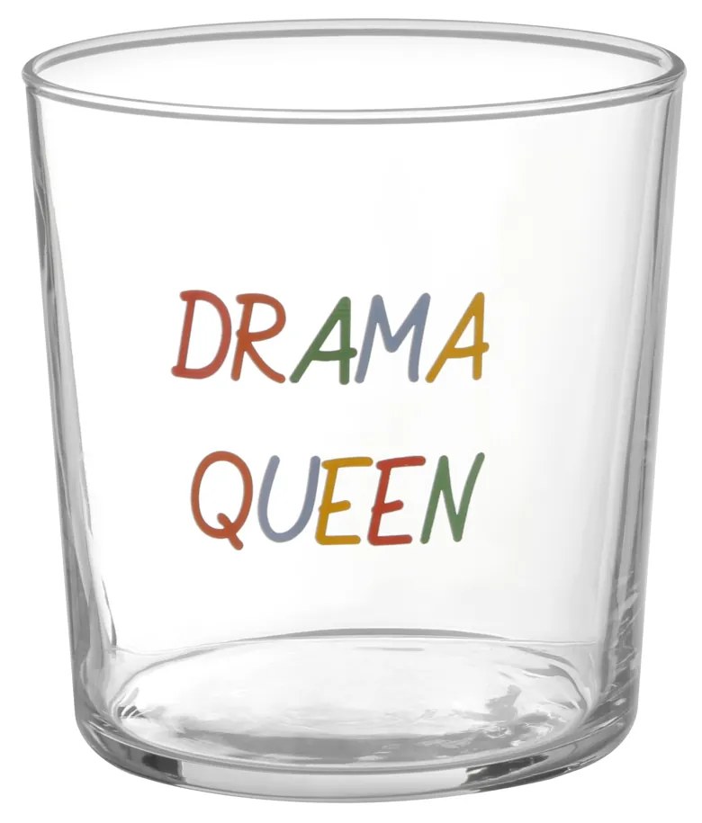 Bicchiere in vetro 360 ml scritta Drama queen