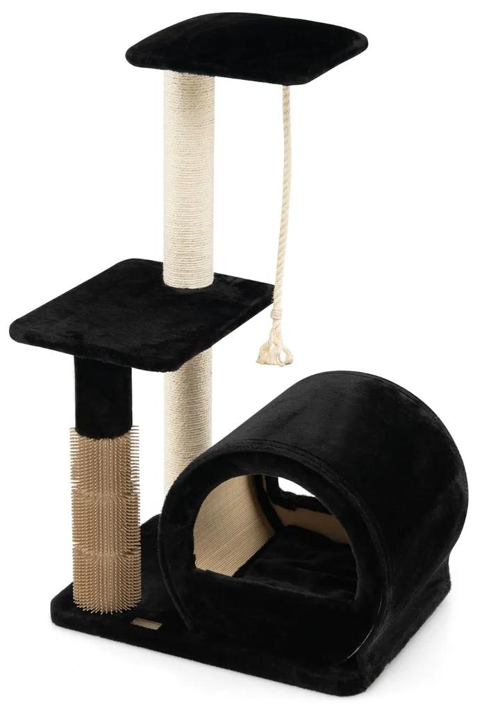 Costway Albero per gatti a più livelli con nicchia confortevole palo di sisal corda, Albero tiragraffi per gatti 2 Colori