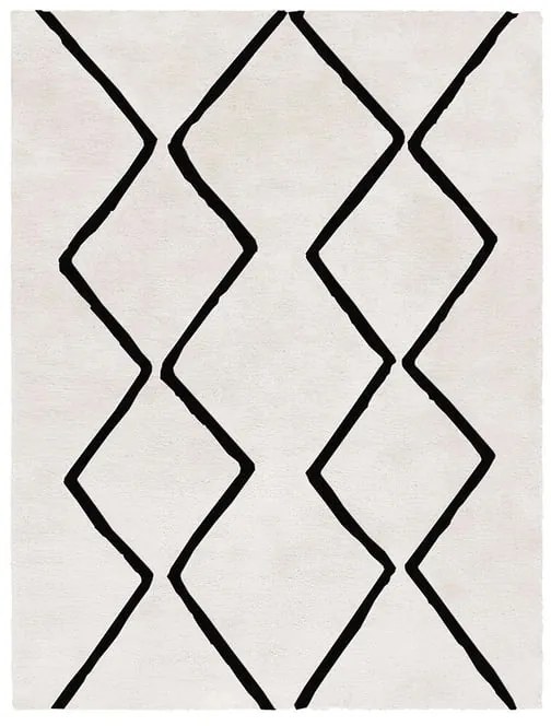 Tappeto Zwara geometrico beige/nero, L 170 x L 120 cm