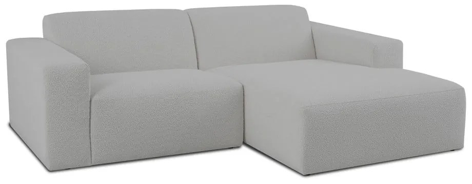 Divano angolare bianco in tessuto bouclé (angolo destro) Roxy - Scandic