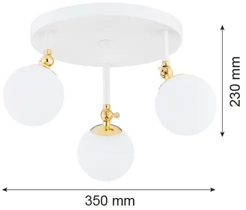 Argon 1434 - Lampadario da bagno LATINA 3xE14/7W/230V IP44 bianco/dorato