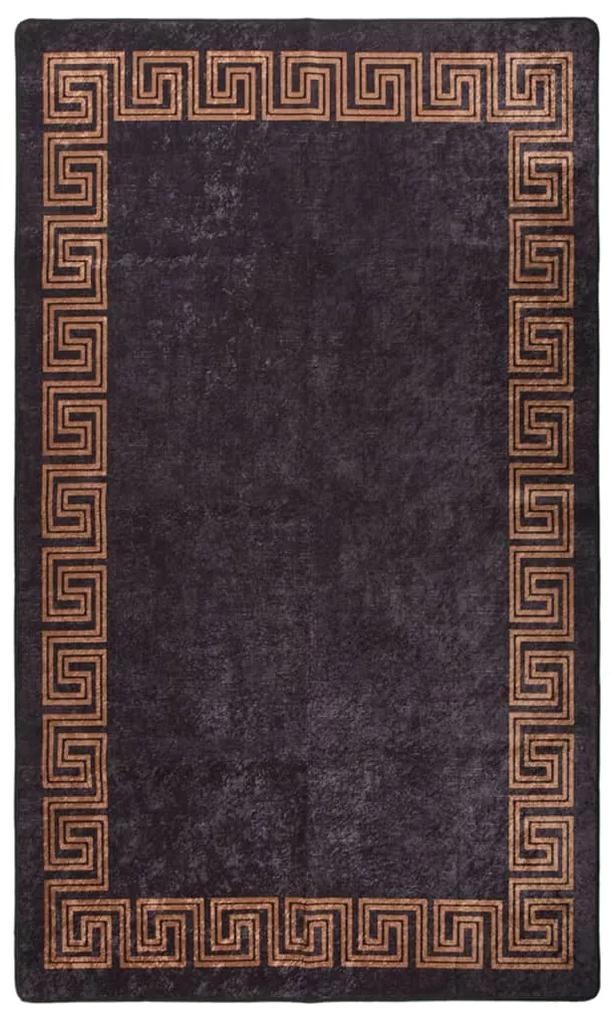 Tappeto Lavabile 120x180 cm Nero e Oro Antiscivolo
