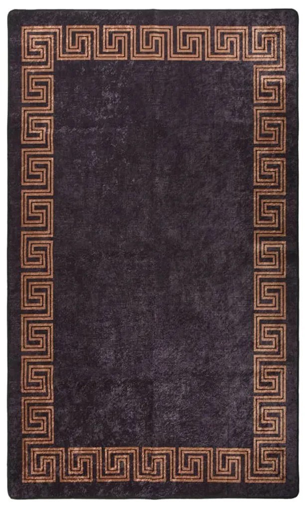 Tappeto Lavabile 120x180 Cm Nero E Oro Antiscivolo /