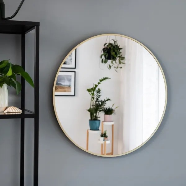 Baltica Design - Specchio LED BRIGHT con retroilluminazione 15W/230V 4500K Ø 60 cm IP65 finitura dorata