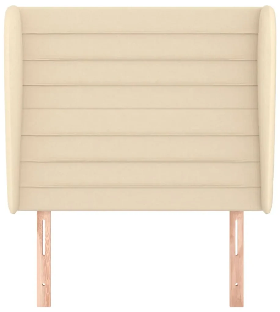 Testiera ad orecchio crema 83x23x118/128 cm in tessuto