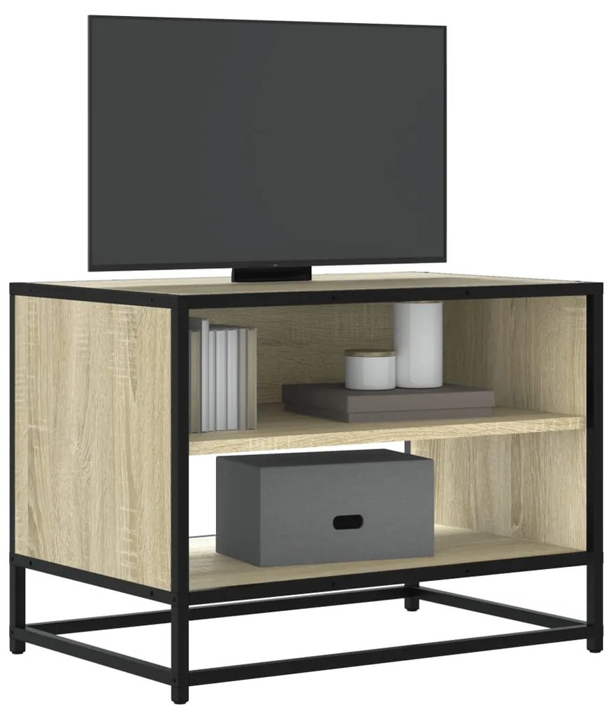 Mobile Tv Rovere Sonoma 61x40x46 Cm Legno Multistrato E Metallo /